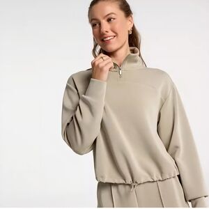 CALIA Sandwash Smooth Crop Pullover In Ground Fennel, NWT